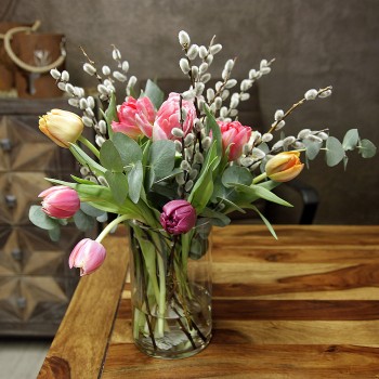 Tulpen und Palmkätzchen